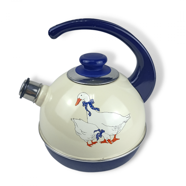 Kettle 3.5 l (cons. handle) elephant bone-blue/geese (decor-stainless steel on blue) ?04/35/04-05/36/?05 Kettle 3.5 l (cons. handle) elephant bone-blue/geese (decor-stainless steel on blue) ?04/35/04-05/36/?05